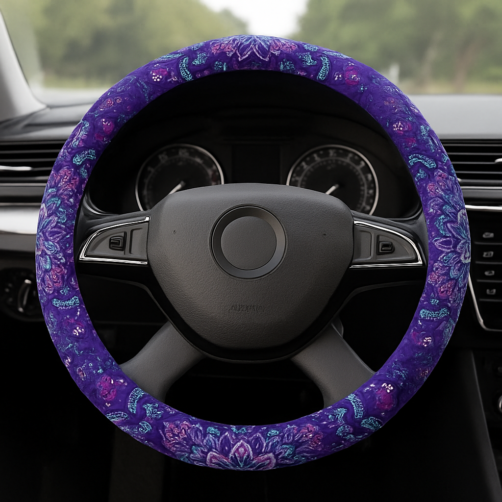 Steering Wheel Cover - Saffron Red