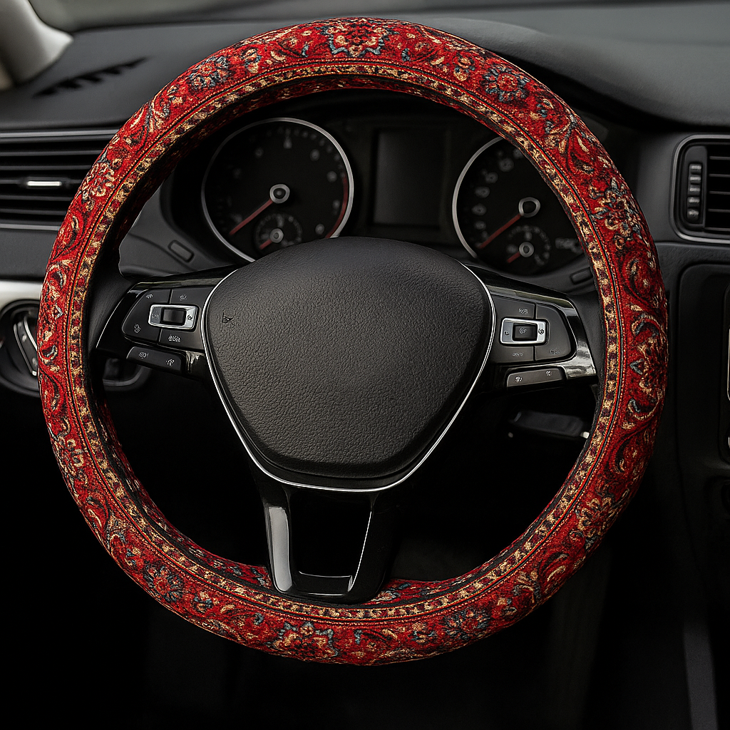 Steering Wheel Cover - Saffron Red