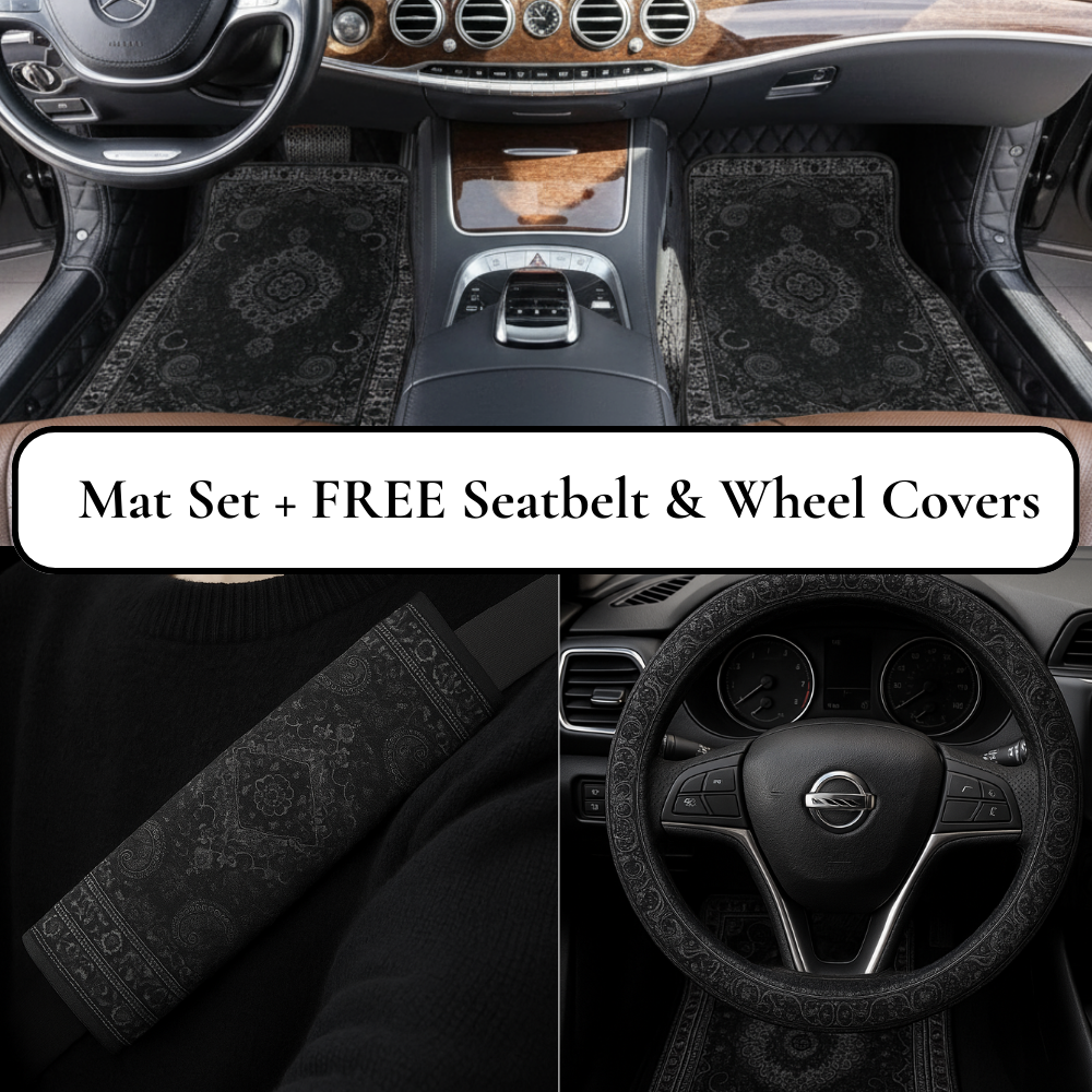 Obsidian Black Mat Set + Free Seatbelt & Wheel Covers