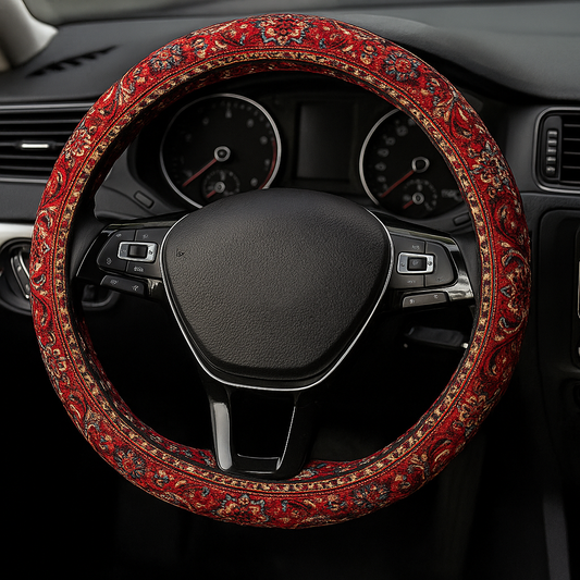 Steering Wheel Cover - Saffron Red
