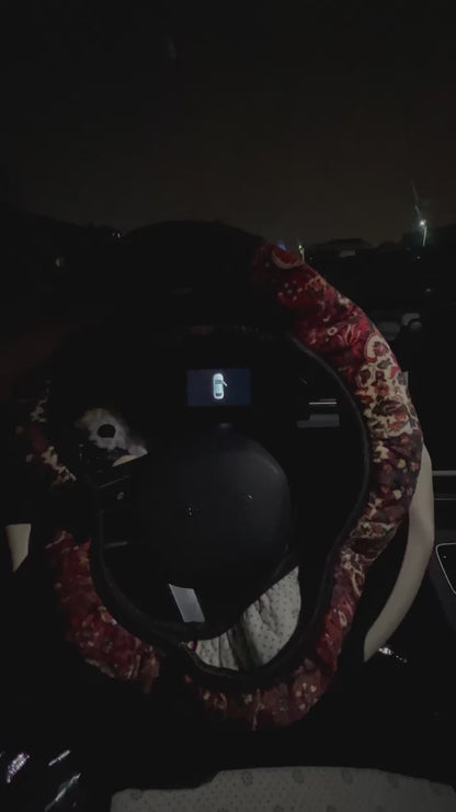 Steering Wheel Cover - Saffron Red